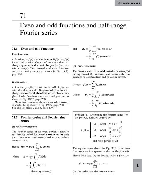 Lecture 14: Half Range Fourier Series: even and odd functions.